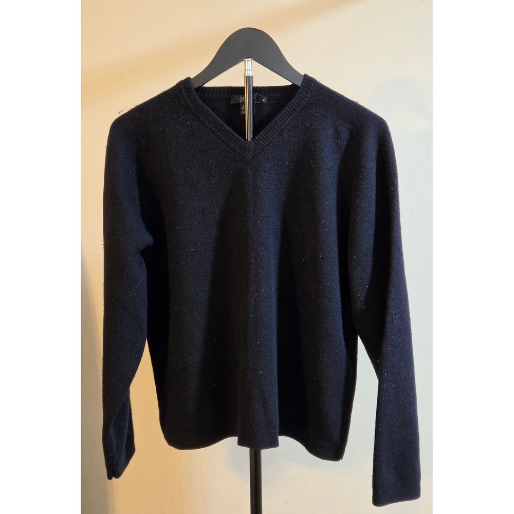 J.Crew Long Sleeve V-Neck Sweater Women's Size XL Navy Wool Blend